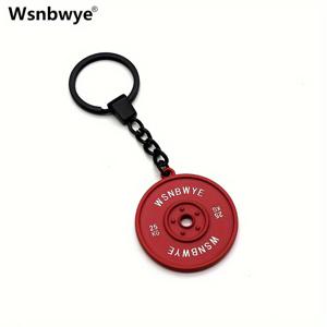 TEMU 데이 선물 - WSNBWYE 아연 합금 바벨 판 키링, 피트니스 열정가 미니 금속 열쇠고리 펜던트, 레이저 각인 로고가 있는 바벨 백팩 참 장식 - 1개
