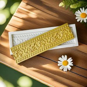 TEMU CoooBely 베이킹 실리콘 수지 캐스팅 몰드, 1개 유럽 스타일 릴리프 레이스 장식 장식 몰드 DIY 공예, 퐁당 초콜릿 케이크 장식 도구, 주방 베이킹 액세서리, 직사각형 모양