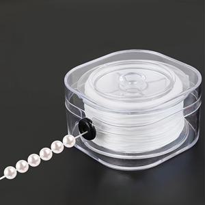 TEMU 300피트 플랫 0.8Mm 탄성 끈, 비즈와 보석 만들기용 폴리에스터 스트레치 스트링, 중공 디자인, 상자 포함된 내구성 있는 스판덱스 비즈 끈