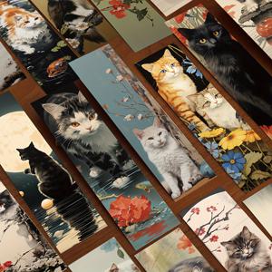TEMU 30개 YWWBLD 일본 고양이 책갈피 세트, 귀여운 만화 동물 페이지 마커, 장식 독서 책 페이지 홀더, 학생 용품, 다색 종이 메시지 카드