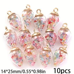 TEMU 10개 팩 14*25mm 투명 유리 눈물 모양 라인스톤 펜던트, DIY 목걸이 팔찌 귀걸이 주얼리 만들기 재료, 장식용 비즈, 유리 공예 액세서리