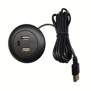TEMU 3포트 내장 데스크탑 USB 허브, Type-C 충전기용 다기능 벽 콘센트, 퀵 차지 호환, USB 전원 공급, 노트북 등을 위한 ≤36V 작동 전압
