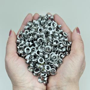 TEMU 200세트 1/4인치 6mm 은색 그로멧 아이렛 메탈 아이렛 와셔 키트, 조합용, 신발/가방/부츠/공예
