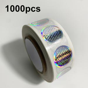 TEMU 500개/1000개 폴리에틸렌 테레프탈레이트 라운드 20x20mm 광택 자가 접착식 일회용 스티커 라벨, 레이저 원본 방지, 보안 인증, 영어 표기, 선물 상자 포장 밀봉용