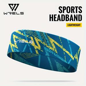 TEMU WRELS 빠른 건조 통기성 컬러풀 헤드밴드 1개 - 요가, 러닝, 사이클링 및 피트니스 트레이닝용 스타일리시 기하학 프린트, 폴리에스터 원단, 사계절 사용 가능, 운동 액세서리, WRELS
