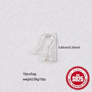TEMU 10개 S925 스털링 실버 물음표 클립 커넥터 목걸이 & 팔찌 DIY 액세서리 제작용 소품