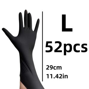 TEMU 32/52개입, 12인치 블랙 확장형 니트릴 장갑, 가정 청소, 주방 청소, 미끄럼 방지, 방수 기능, 세탁, 식기 세척용, 양손 사용 가능
