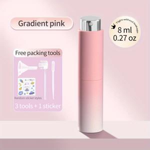 TEMU 1 세트, 재충전 가능한 화장용 스프레이 병, 고급 휴대용 향수 병, 8ml/0.27oz 향수 스프레이, 긴 막대 스프레이 헤드, 분수, 드로퍼, 스티커 포함, 향수, 수분 스프레이 및 모기 방지용으로 적합, 여행, 비즈니스 여행 사무실, 회전 휴대용 재충전 가능한 빈 병 디스펜서에 적합