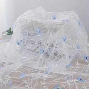 TEMU 1pc 나비 잎 자수 메쉬 레이스 직물, 51.18X17.72인치(130X45cm), 자수 파티 및 웨딩 드레스에 적합, DIY 수제 프로젝트 및 인형 의류용 직물, 패치워크 공예용으로 미리 자른 상태입니다.