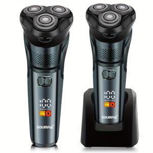 TEMU LCD 디지털 디스플레이 남성용 면도기, 휴대용 멀티펑션 전동 면도기