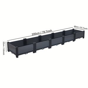 TEMU 배수구가 있는 1-5개 고정식 자동 급수 정원 침대 - 꽃, 허브, 채소, 토마토용 러스틱 스타일 내구성 플라스틱 화분 상자, 테라스, 발코니 공간 절약형 화분 | 다용도 식물 재배 | 배수 기능, 식물 물주기 장치|화분