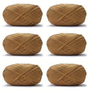 TEMU 6롤 * 팩당 50g (총 300g/봉지) 모조 크래프트 종이 실, 봄과 여름용 핸드 니팅 가방용 실, DIY 해변 모자 액세서리 등|여름모자|뜨개실