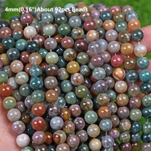 TEMU 4-12mm 자연 인도 아가테 비즈 - 고품질 원형 느슨한 돌 스페이서 비즈 DIY 보석 만들기 - 팔찌, 목걸이, 귀걸이에 적합 - 남성 및 여성용 다용도 액세서리, 보석 만들기 용품