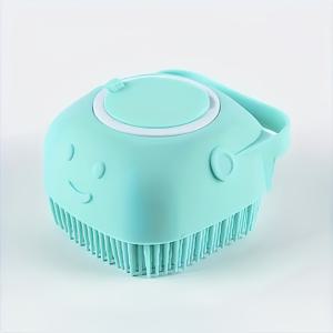 TEMU 1pc 애완동물 샴푸 브러시, 샴푸 분배기가 있는 실리콘 마사지 고무 목욕 커미, 개와 고양이 미용 도구에 적합합니다.