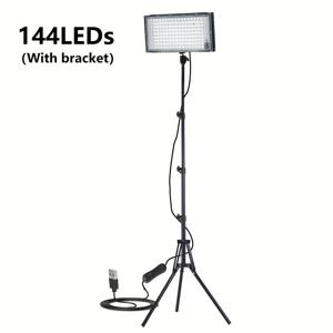 TEMU 조절 가능한 삼각대가 있는 USB LED 작업등, 6000K, 고품질 라이트 비드 144/96/50개 포함, 스위치 및 1.5/2m 전원 코드, 내구성 강철 구조, 차고·창고·실내 건설 현장 조명용, USB 플러그 앤 플레이