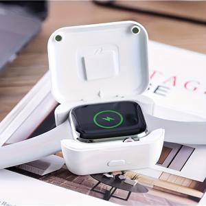 TEMU OURLIFE 2025 인기 휴대용 USB 스마트 무선 자석 충전 상자 - for iwatch 시리즈용 충전, 소형 공간 절약 디자인, 흰색 색상, 충전식 배터리, 추수감사절 및 할로윈 선물.