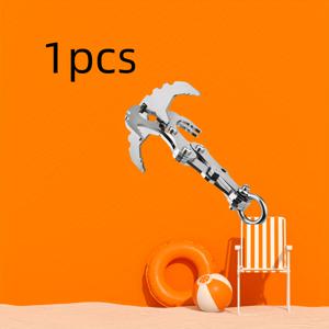 TEMU 1 스테인레스 스틸 접이식 후크, 다기능 후크, 4개의 발톱이 달린 내구성이 뛰어난 제품, 하이킹, 캠핑, 배낭 고정에 적합