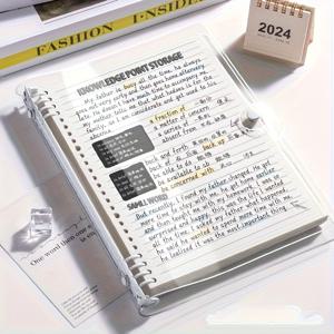 TEMU 120페이지/A5 투명한 소프트 가죽 바인더 노트북, 분리 가능한 PVC 커버, 대학 일기, 일상 사무용품, 완벽한 선물 선택, 판타지 테마, 스타일|다이어리|포카바인더