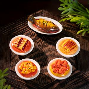 TEMU 5pcs 풍경 시뮬레이션 시추안 요리 전통 중국 음식 인형집 DIY 장식 냉장고 자석 전화 케이스 만들기 액세서리 미니어처 인형