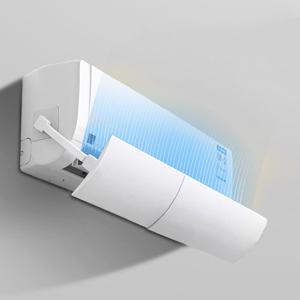 TEMU 1/2/4개, 조절 가능한 텔레스코픽 에어컨 환기 커버 - 55.88-108.0cm AC 에어 가이드 플레이트, 미끄럼 방지 핸들, 드릴 없음 설치, 내구성 있는 PP+PS+PVC, 1.5-3HP AC, 가정 및 사무실 직관적인 바람 방출 디자인, 실내 에어 분배 | 쉬운 설치 스탠드|에어컨실외기커버|에어컨커버