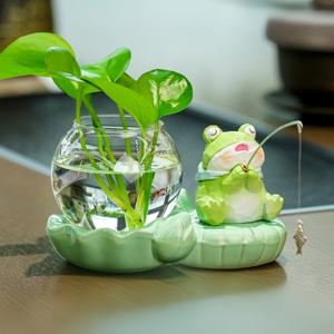 TEMU 귀여운 개구리 낚시 수경 화병 - 세라믹, 2가지 스타일 제공, 매끄러운 표면, 사무실 책상 및 홈 데코에 이상적, 그녀/그를 위한 완벽한 선물, 정원 장식, 실내외 사용 가능, 전기 필요 없음, 정원 장식 | 재미있는 디자인 | 매끄러운 표면 화병, 개구리 정원 장식