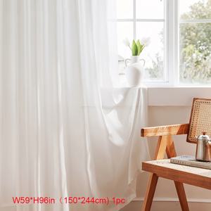 TEMU 1pc 화이트 반짝이는 툴 커튼 모던 심플 윈도우 시어 커튼 침실 보일 윈도우 드레이프 침실 사무실 주방 거실 스터디 홈 데코