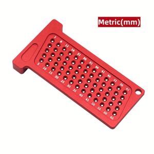 TEMU 1pc 목공 쓰기 메트릭 및 인치 정밀 T자자 알루미늄 합금 포켓 자 박음질 게이지 목공 교차 보정 자 교차 된 구멍 쓰기 라인 드로잉 DIY 측정 도구 (65mm 및 2.5인치)