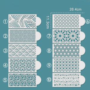 TEMU 10개 퐁당 케이크 장식 스텐실 세트 - DIY 쿠키, 초콜릿 등에 사용 가능한 재사용 가능한 플라스틱 엠보싱 도구 - 결혼식, 휴일 및 일상 베이킹에 완벽함