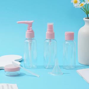 TEMU 6pcs 여행용 병 세트, 세면 용품 또는 메이크업 액체, 샴푸, 크림, 비누, 여행 액세서리 용 누출 방지 여행용 크기 병 투명 빈 용기