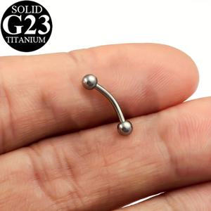 TEMU 1개 G23 티타늄 곡선 눈썹 및 입술 스터드 - 16게이지, 펑크 스타일 바디 쥬얼리, 연골, 트라거스, 데이스 피어싱용, 내구성 있는 서지컬 스틸, 펑크 스타일 액세서리|광택 마감|매끄러운 마감 스터드