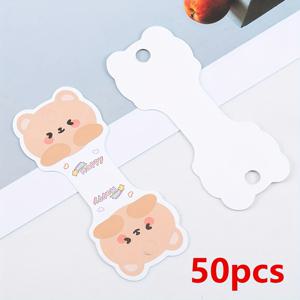 TEMU 50장 귀여운 곰 모양 장신구 디스플레이 종이 카드, 폴더블 크라프트 종이 매달려 태그 수제 목걸이, 팔찌, 헤어 액세서리 포장, 8.89*5.33cm/3.5*2.1인치 - 장신구 만들기 디스플레이 및 포장 용품