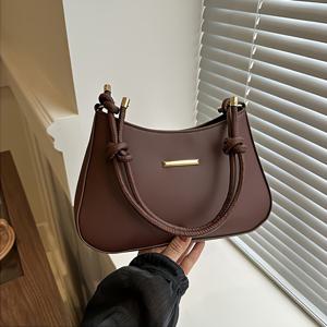 TEMU 여성 패션 스퀘어 핸드백, 지퍼 잠금, 단색, 캐주얼 컴포트 핸드백, 엣지 페인트 디테일, 언라이닝 - 블랙