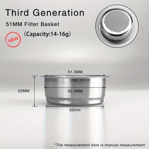 TEMU 1pc 커피 필터 바스켓 51mm 비가압 필터 컵 스테인리스 스틸 델론기 포타필터 1컵 2컵 4컵 블라인드 필터 커피 머신 액세서리 바리스타 도구