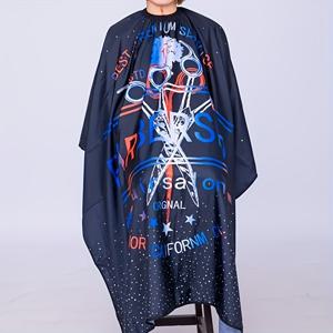 TEMU 1개 전문 이발사용 머리 자르기 망 - 내구성 있는 폴리에스터, 정전기 방지, 스티커 없는 앞치마, 세련된 살롱 테마 디자인, 성인용