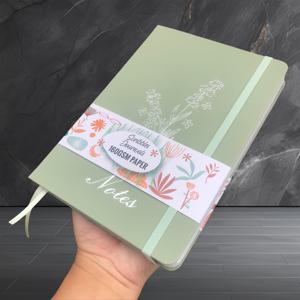 TEMU 여성용 마치 그린 A5 도트 그리드 저널 - 인조 가죽 하드커버, 160gsm 두꺼운 종이, 5x5mm 레이아웃, 드로잉 & 쓰기용 불릿 노트