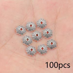 TEMU 100개 빈티지 스타일 꽃잎 비즈 캡, DIY 목걸이, 귀걸이, 주얼리 제작 액세서리용 합금 주얼리 메이킹 앤드 캡