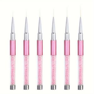 TEMU 네일 아트 브러쉬 세트, 6pcs 젤 네일 폴리시 디자인 펜용 라인어 브러쉬, 네일 드로잉 펜 소형 디테일 브러쉬 네일 아트 도구