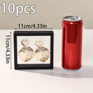 TEMU 10개 세트 쥬얼리 디스플레이 박스, 3D 플로팅 프레임, 산화 방지, 목걸이, 팔찌, 귀걸이, 반지용 다목적 오가나이저 - 고신축성있는 PE 필름, 액세서리 및 화장품, 비즈 및 쥬얼리 제작, 쥬얼리 제작 디스플레이 및 포장 용품을 위한 다용도 보관함