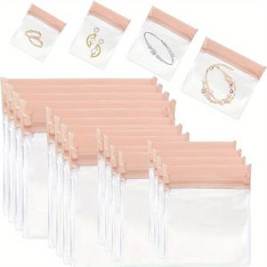TEMU HDhuiun 30-Pack EVA 플라스틱 보석 보관 백, 넓은 두꺼운 지퍼 - 산화 방지, 방수, 방진 미니 파우치 반지, 귀걸이, 체인, 팔찌 - 젤리 소프트, 혼합 크기 (보석 포함되지 않음)