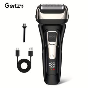 TEMU GERTZY 남성용 전기 면도기 트리머, 플로팅 헤드, 각도 조절, 반복 블레이드, USB 충전식, IPX6 바디, 디지털 디스플레이 - 휴일 선물, 아버지의 날 선물, 면도기 트리머