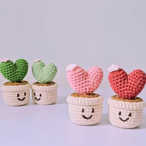 TEMU 초보자를 위한 Vioiv 4pcs 컬러풀 하트 식물 크로셰 키트 - 비디오 튜토리얼, 영어 설명서 및 선물 가방이 포함된 완벽한 DIY 아미구르미 세트 - 크리스마스, 생일, , 할로윈에 이상적인 공예 애호가에게 완벽함