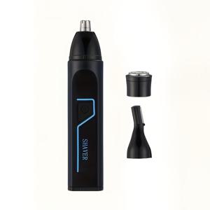 TEMU 3-in-1 남성용 그루밍 키트: USB-C 충전식 면도기와 함께하는 전기 코, 귀, 눈썹 트리머 - 세련된 블랙 디자인과 클리닝 브러시, 가정 및 여행용으로 이상적