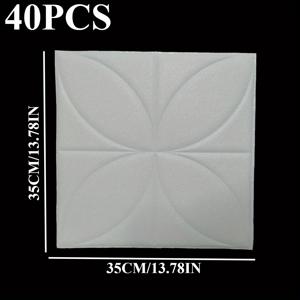 TEMU 40개 3D 폼 벽 타일 스티커 세트 - 쉽게 자르고 붙이기, 주방, 거실, 침실 및 복도에 완벽함