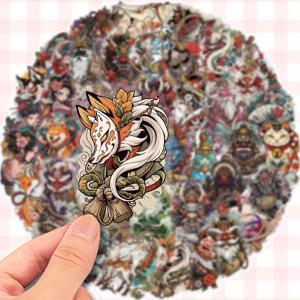 TEMU 50개 일본 타투 아트 DIY 방수 비닐 스티커 - 재사용 가능, 투명 데칼, 노트북, 기타, 노트북, 헬멧, 스케이트보드, 수하물, 휴대폰, 컴퓨터용, 예술적 액세서리 데칼|일본 타투 디자인|내구성 있는 비닐 소재