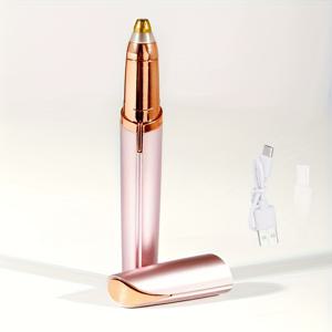 TEMU 전기 눈썹 트리머, 자동, USB 충전, 충전식 리튬 배터리 60mAh, 향이 없는, 압력 물질, 여성용 눈썹 나이프와 쉐이퍼(또는 블레이드), 남녀 공용 바디 헤어 리무버