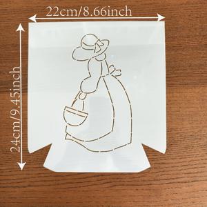 TEMU 【내구성 있는 제작】DIY 패치워크용 화이트 PET 재봉틀 - 전통적인 소녀 드레스 & 토트백 디자인 - 핸드메이드 폰 백 & 토트백을 위한 정밀 절단 및 스티칭 가이드, 재봉 용품 액세서리