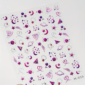 TEMU 1장 젤리 스타 문 네일 참 스티커, DIY 자체 접착 보라색 별 달 아트 패턴, 무취, 손과 발 관리 장식용 스티커에 적합