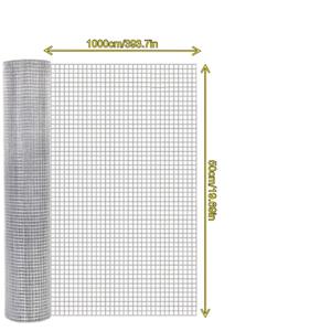 TEMU 1 롤 갈vanized 금속 와이어 메쉬, 1/2 인치 두께, 19.69인치 x 232.22인치 / 50cm x 600cm, 19.69인치 x 393.7인치 / 50cm x 1000cm 인치 길이, DIY 케이지, 스네어 동물 넷, 캐비닛 금속 스크린, 창문 스크린을 위한 내구성 있는 하드웨어 클로스 - 조류 지원 및 수공