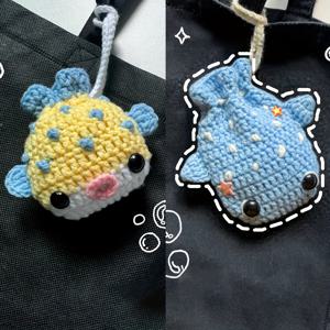 TEMU 2pcs 귀여운 파프리카고기 및 상어 크로셰 아미구루미 보관 가방 - 초보자용 완전한 DIY 키트, 설명서, 전체 비디오 튜토리얼 및 아름다운 선물 포장 - 성인용 이상적인 크래프팅 선물, 수제 크로셰 프로젝트, 크로셰 키트