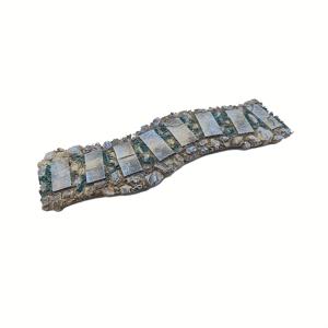 TEMU 1pc 빈티지 그레이 스톤 경로 레진 모델 - 러스티한 마을 길 랜드스케이프, 평온한 테이블탑 장식, 집이나 사무실용, 전기 필요 없음, 야외 정원 장식